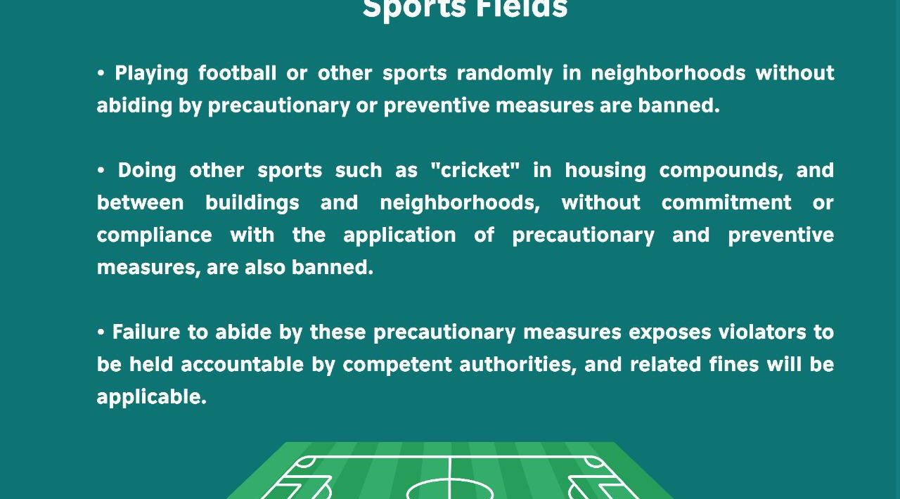 New precautionary measures in RAK in sports fields