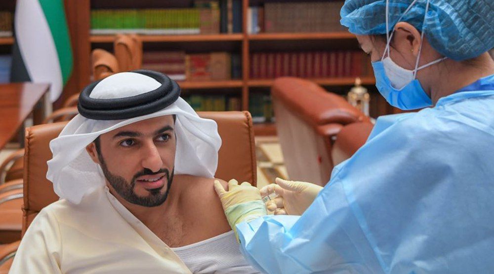 UAEFA President Rashid bin Humaid receives COVID-19 vaccine