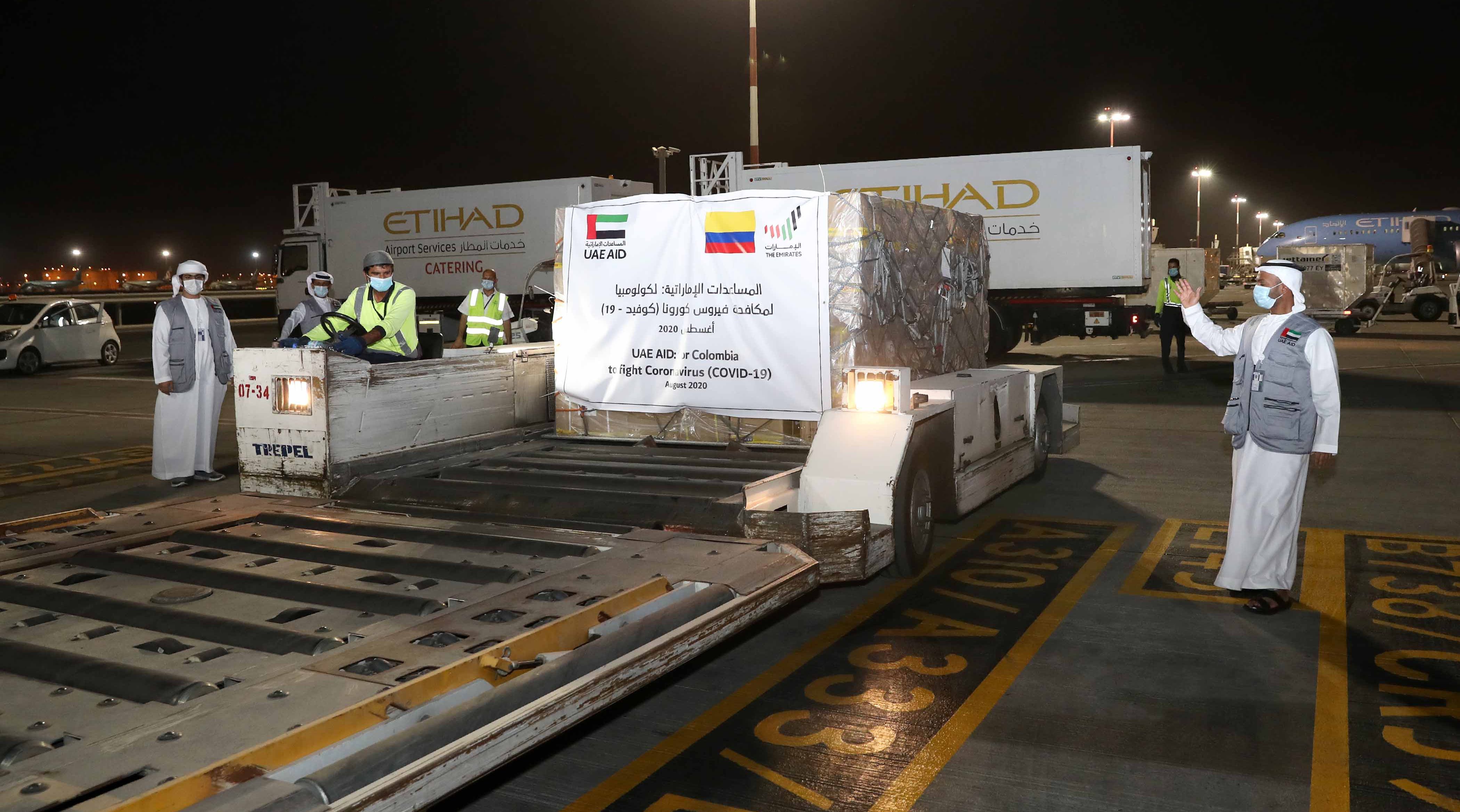 انسداد کوویڈ19 کے تحت متحدہ عرب امارات نے آج ایک چوتھا امدادی طیارہ 14 میٹرک ٹن طبی سامان اور ٹیسٹنگ کٹس کے ساتھ کولمبیا روانہ کیا۔