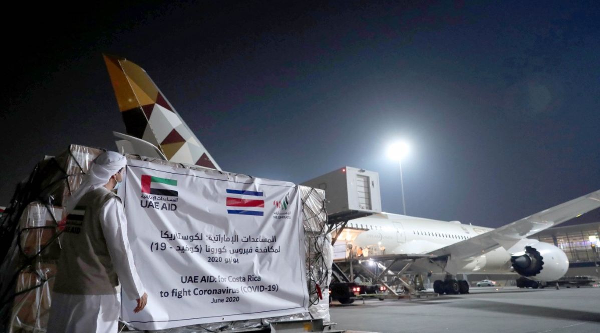UAE sent an aid plane carrying 9 metric tons of medical supplies